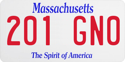 MA license plate 201GN0