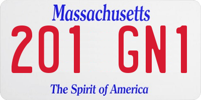 MA license plate 201GN1