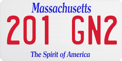 MA license plate 201GN2