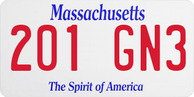 MA license plate 201GN3