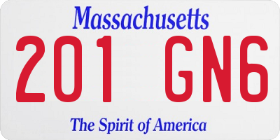 MA license plate 201GN6
