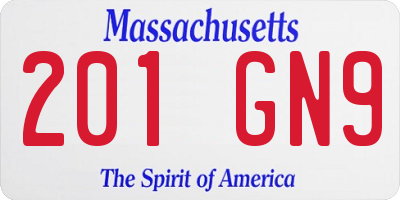 MA license plate 201GN9