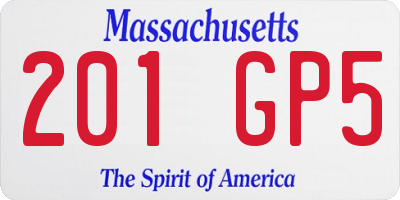 MA license plate 201GP5