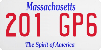 MA license plate 201GP6