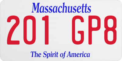 MA license plate 201GP8