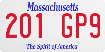 MA license plate 201GP9