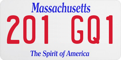 MA license plate 201GQ1