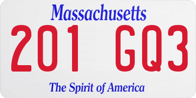 MA license plate 201GQ3