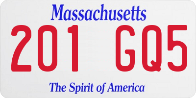 MA license plate 201GQ5