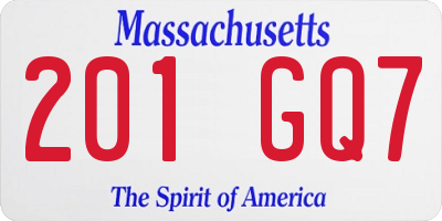 MA license plate 201GQ7