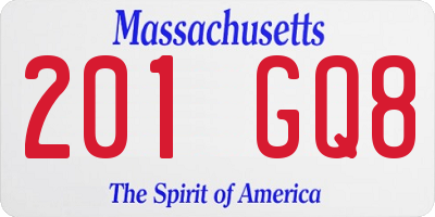 MA license plate 201GQ8