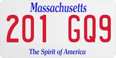 MA license plate 201GQ9