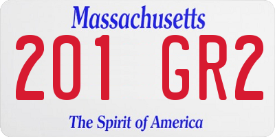 MA license plate 201GR2