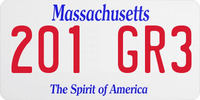 MA license plate 201GR3