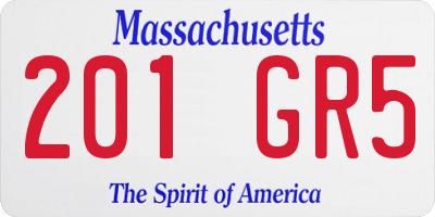 MA license plate 201GR5