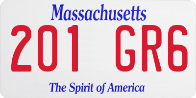 MA license plate 201GR6