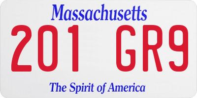 MA license plate 201GR9