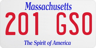 MA license plate 201GS0