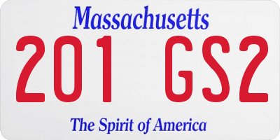 MA license plate 201GS2