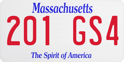 MA license plate 201GS4
