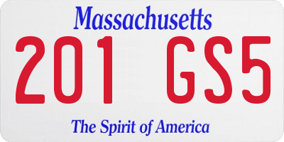 MA license plate 201GS5