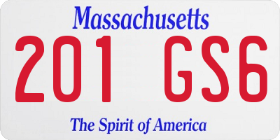 MA license plate 201GS6