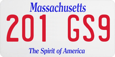 MA license plate 201GS9