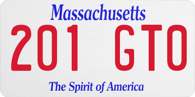 MA license plate 201GT0