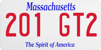 MA license plate 201GT2