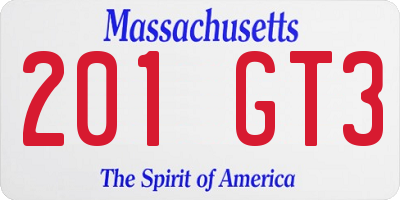 MA license plate 201GT3