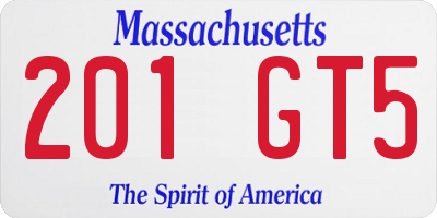 MA license plate 201GT5