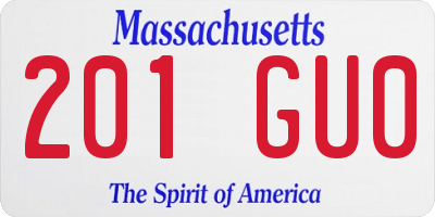 MA license plate 201GU0