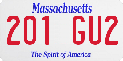 MA license plate 201GU2