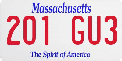 MA license plate 201GU3