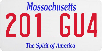 MA license plate 201GU4