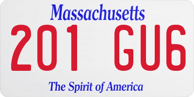 MA license plate 201GU6