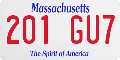 MA license plate 201GU7