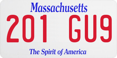 MA license plate 201GU9