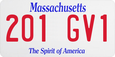 MA license plate 201GV1