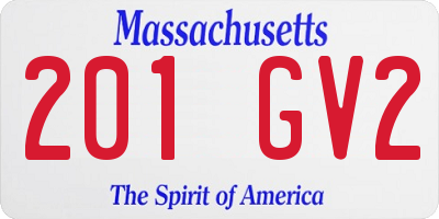 MA license plate 201GV2