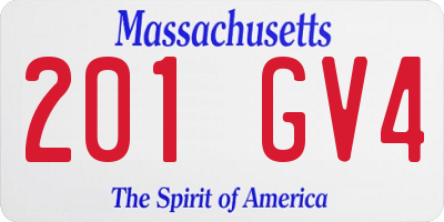 MA license plate 201GV4