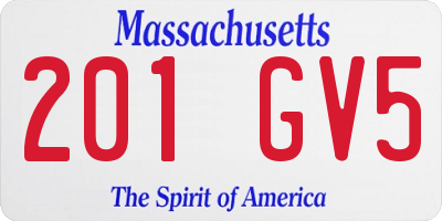 MA license plate 201GV5