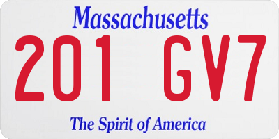 MA license plate 201GV7