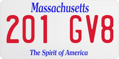 MA license plate 201GV8