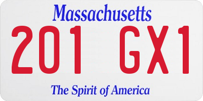MA license plate 201GX1