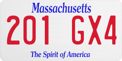 MA license plate 201GX4