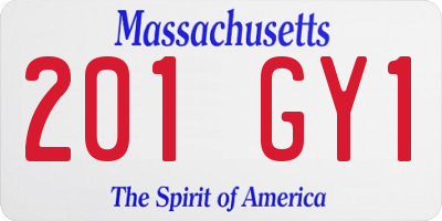 MA license plate 201GY1