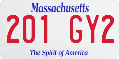 MA license plate 201GY2