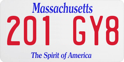 MA license plate 201GY8