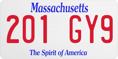 MA license plate 201GY9